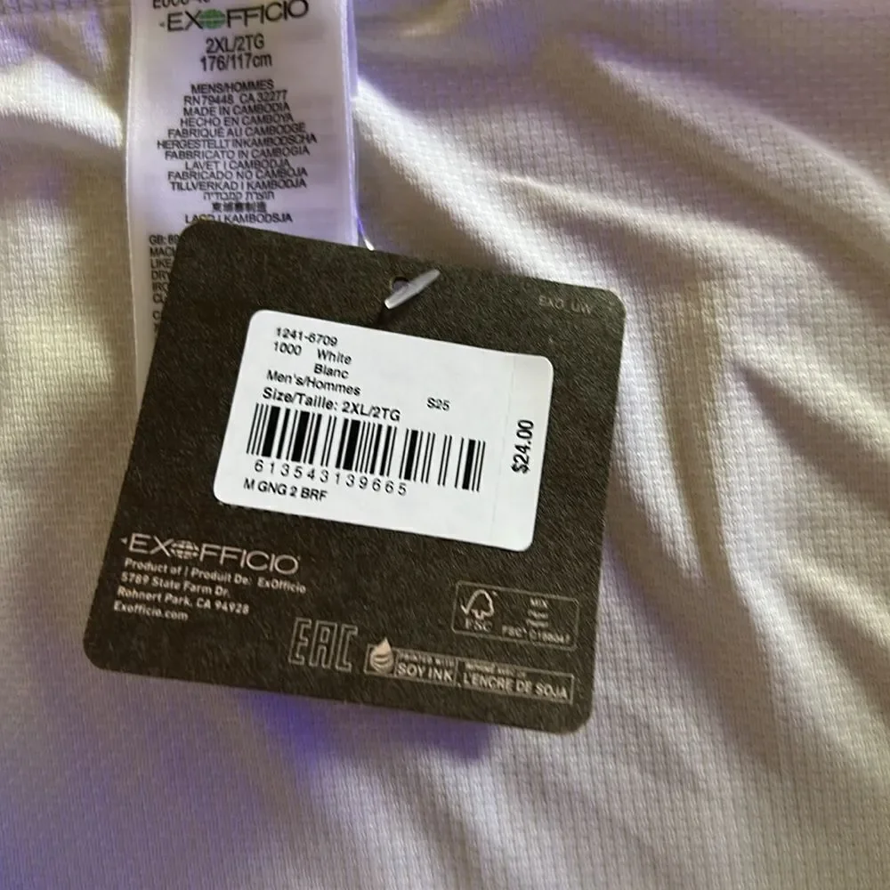 Exofficio Men's Give-N-Go® 2.0 Brief, White, size 2XL, NWT